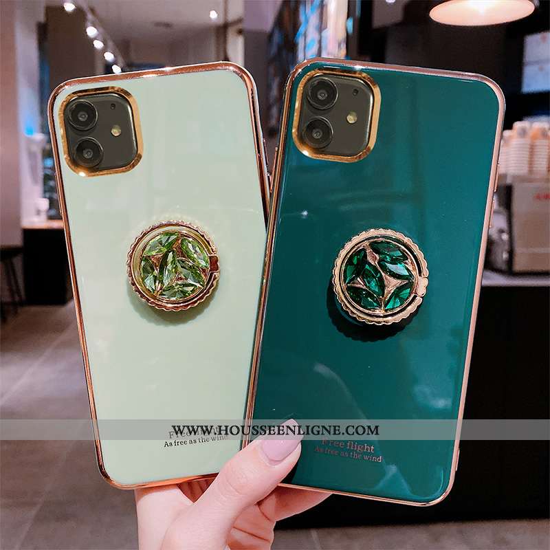 Étui iPhone 11 Fluide Doux Silicone Tout Compris Téléphone Portable Bleu Vert