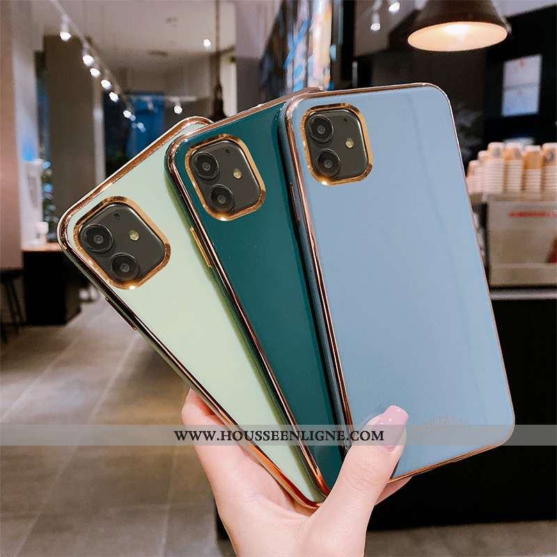 Étui iPhone 11 Fluide Doux Silicone Tout Compris Téléphone Portable Bleu Vert
