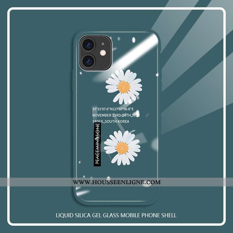 Étui iPhone 11 Fluide Doux Verre Tendance Coque Nouveau Tempérer Incassable Violet