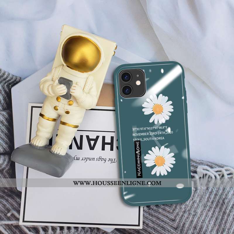 Étui iPhone 11 Fluide Doux Verre Tendance Coque Nouveau Tempérer Incassable Violet