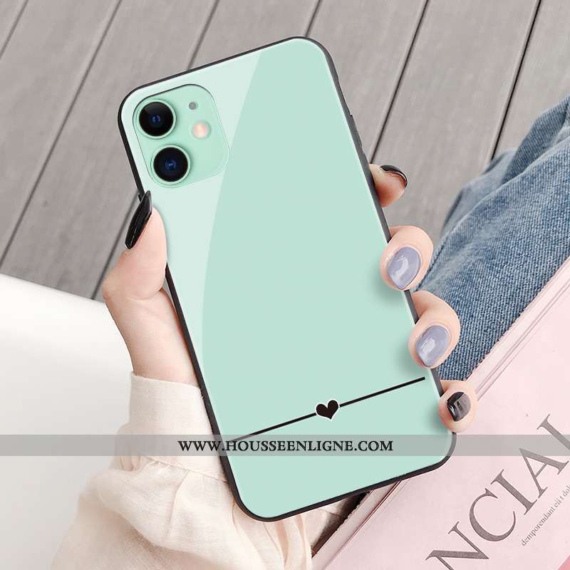 Étui iPhone 11 Personnalité Protection Net Rouge Vent Coque Simple Verte