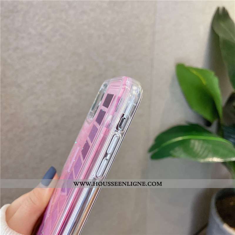 Étui iPhone 11 Pro Charmant Créatif Coque Téléphone Portable Quicksand Rose Bordure