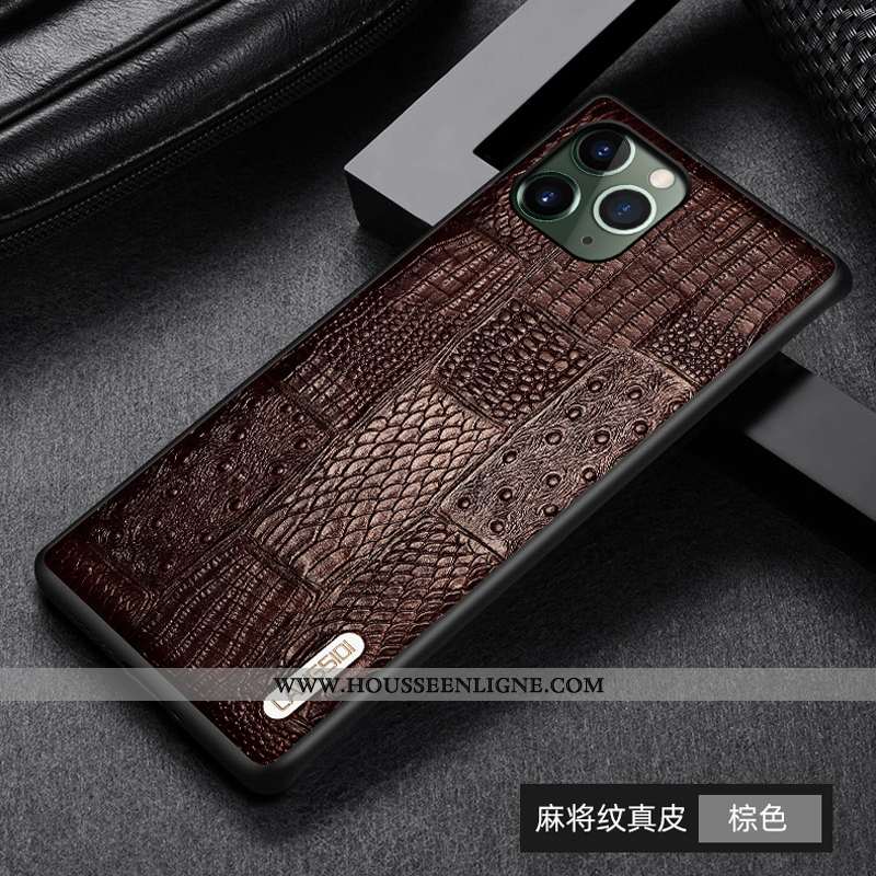 Étui iPhone 11 Pro Cuir Véritable Ultra Légère Tout Compris Luxe Créatif Marron