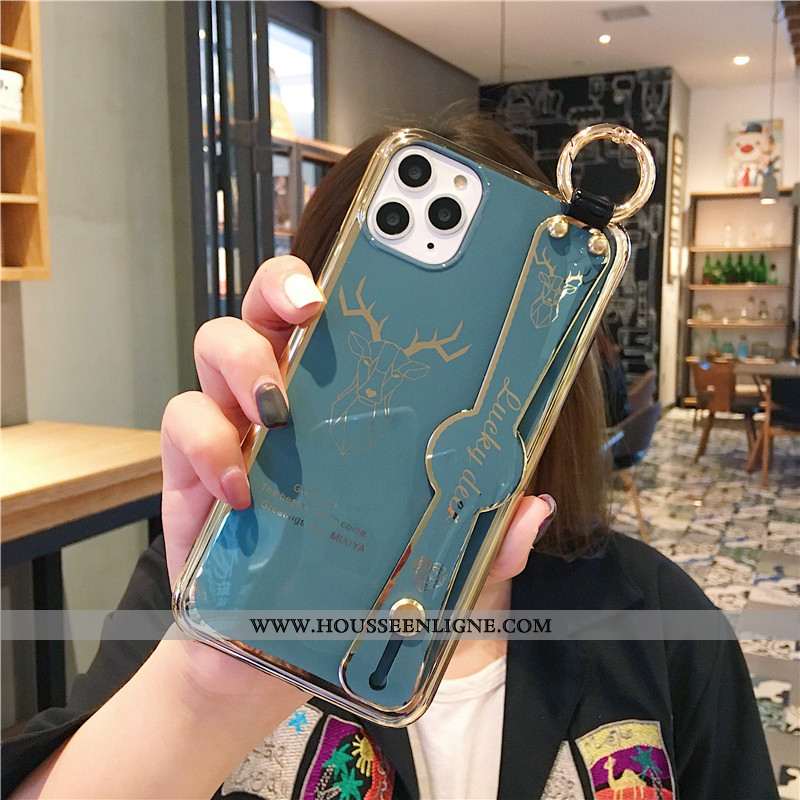 Étui iPhone 11 Pro Fluide Doux Luxe Amoureux Téléphone Portable Placage Tout Compris Verte