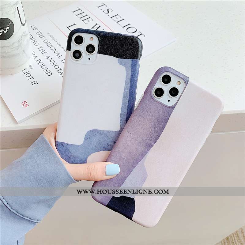 Étui iPhone 11 Pro Fluide Doux Silicone Simple Couture Couleurs Violet Abstrait Téléphone Portable