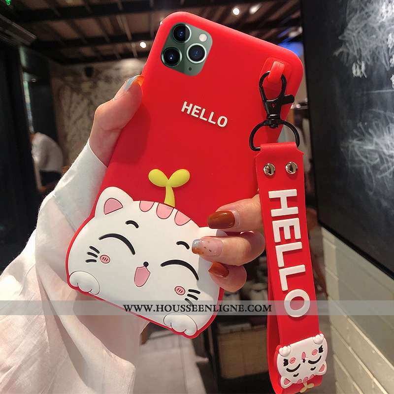 Étui iPhone 11 Pro Fluide Doux Silicone Téléphone Portable Coque Protection Incassable Rouge