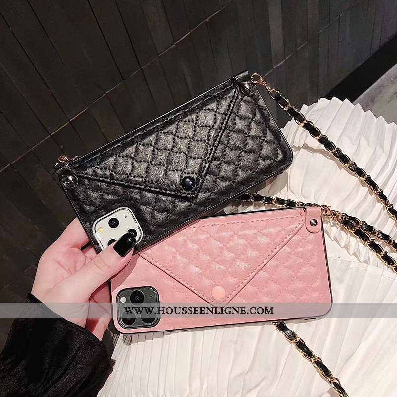 Étui iPhone 11 Pro Luxe Personnalité Créatif Support Cuir Luxe Rose
