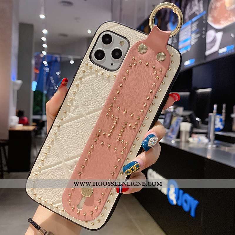 Étui iPhone 11 Pro Max Créatif Cuir Véritable Orange Tendance Tout Compris Luxe Mode