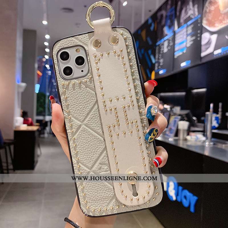 Étui iPhone 11 Pro Max Créatif Cuir Véritable Orange Tendance Tout Compris Luxe Mode