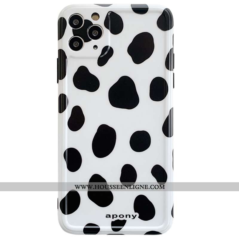 Étui iPhone 11 Pro Max Créatif Modèle Fleurie Personnalité Incassable Noir Téléphone Portable Simple
