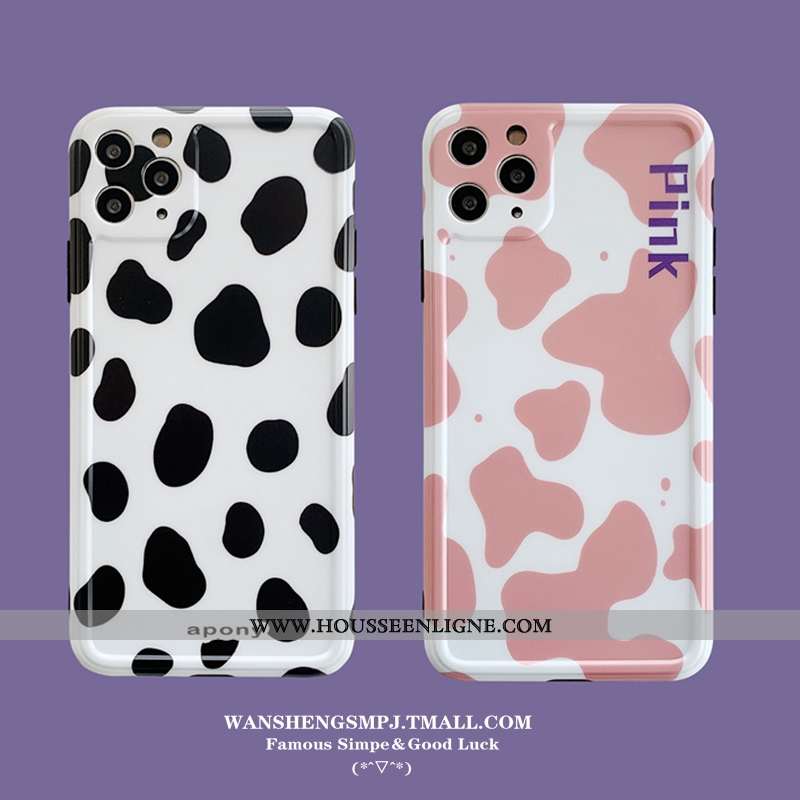 Étui iPhone 11 Pro Max Créatif Modèle Fleurie Personnalité Incassable Noir Téléphone Portable Simple