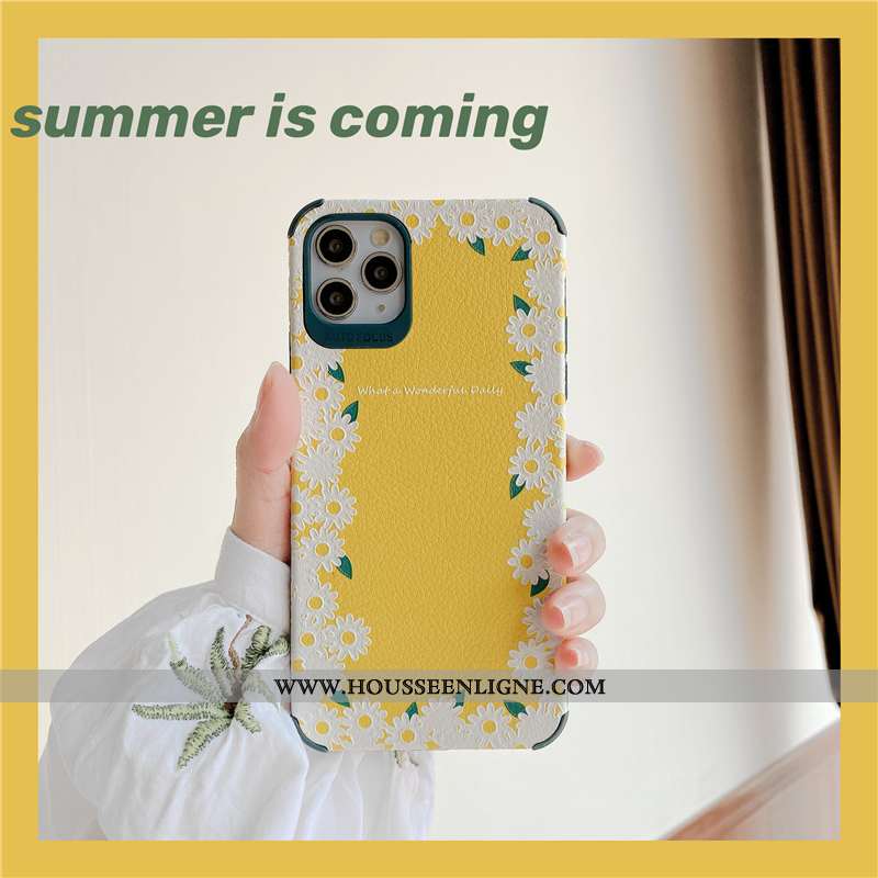 Étui iPhone 11 Pro Max Créatif Modèle Fleurie Tout Compris Vent Fluide Doux Soie Mulberry Personnali