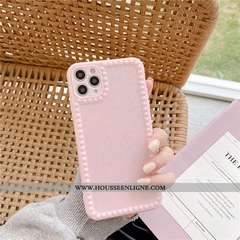 Étui iPhone 11 Pro Max Fluide Doux Silicone Téléphone Portable Créatif Amoureux Couleur Unie Verte