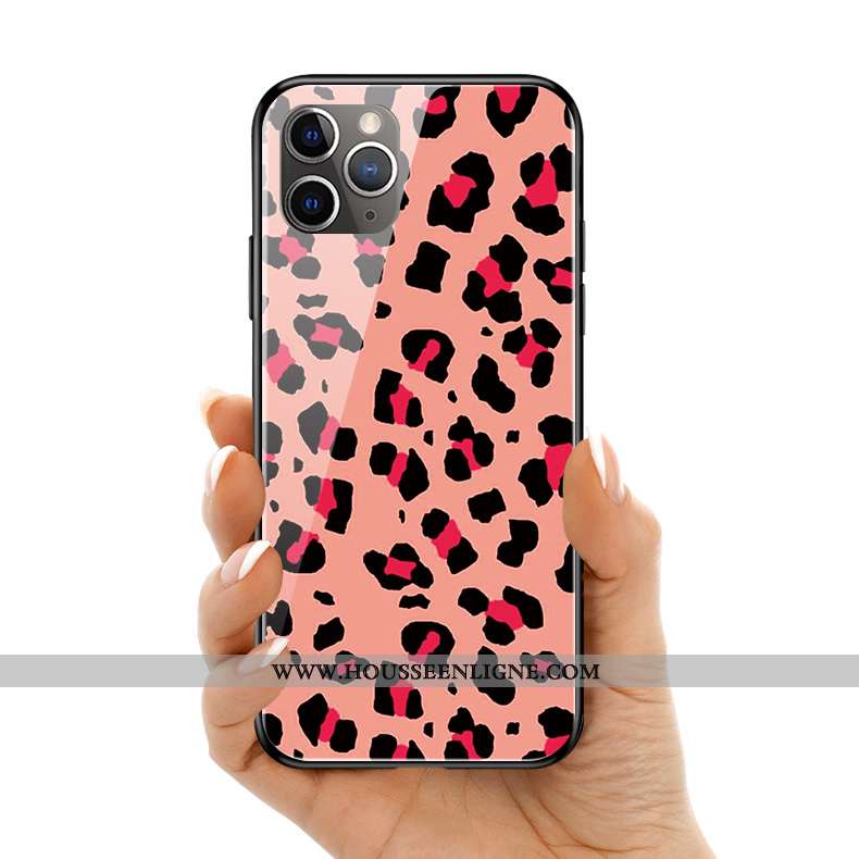 Étui iPhone 11 Pro Max Modèle Fleurie Silicone Téléphone Portable Mode Coque Protection Verre Rose