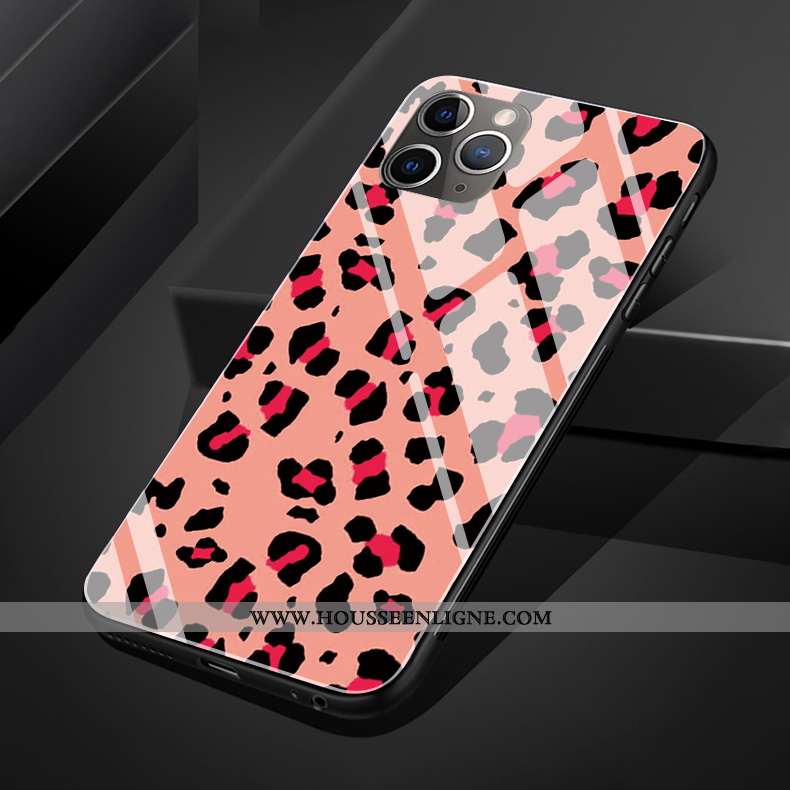 Étui iPhone 11 Pro Max Modèle Fleurie Silicone Téléphone Portable Mode Coque Protection Verre Rose