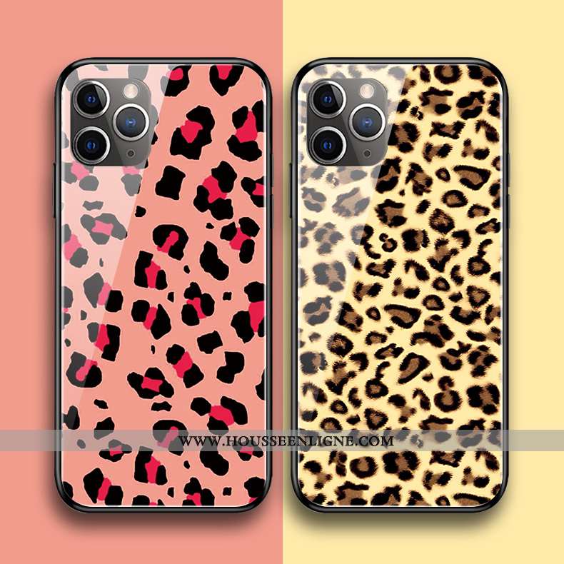 Étui iPhone 11 Pro Max Modèle Fleurie Silicone Téléphone Portable Mode Coque Protection Verre Rose