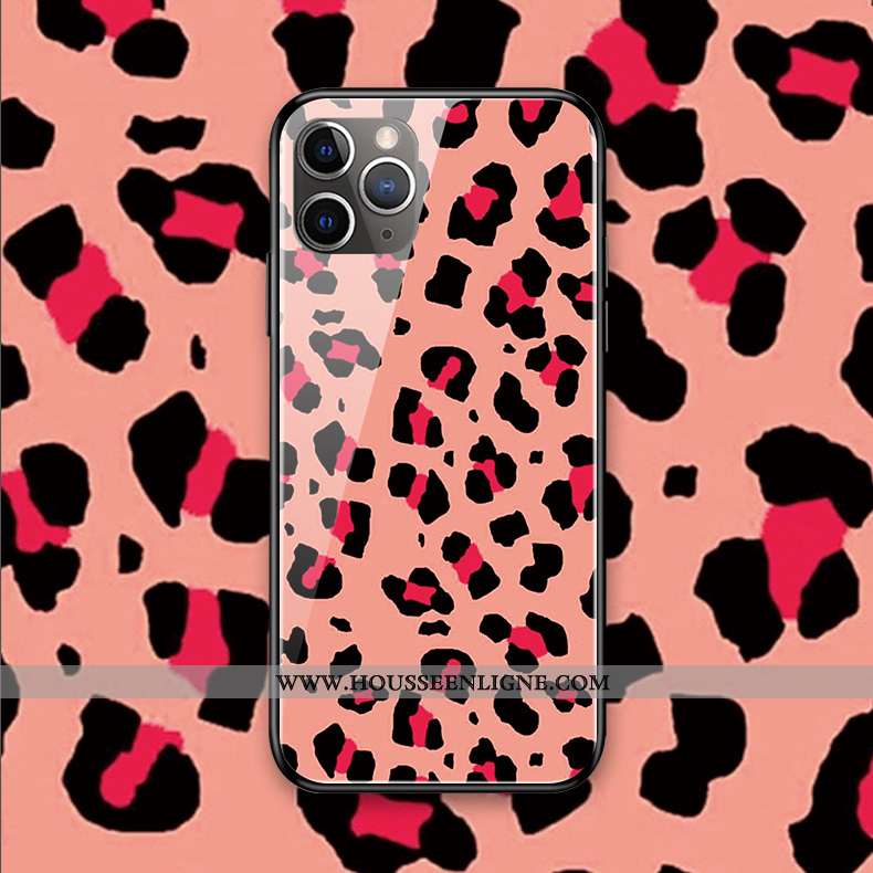 Étui iPhone 11 Pro Max Modèle Fleurie Silicone Téléphone Portable Mode Coque Protection Verre Rose