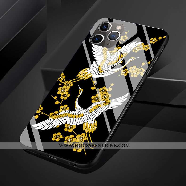 Étui iPhone 11 Pro Max Original Silicone Verre Bleu Personnalité Coque Art
