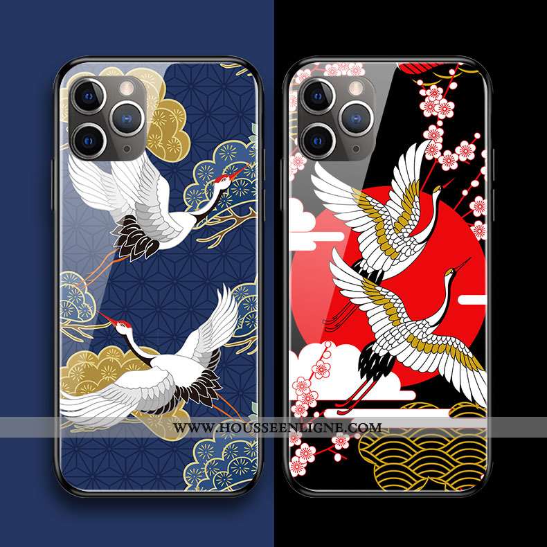Étui iPhone 11 Pro Max Original Silicone Verre Bleu Personnalité Coque Art