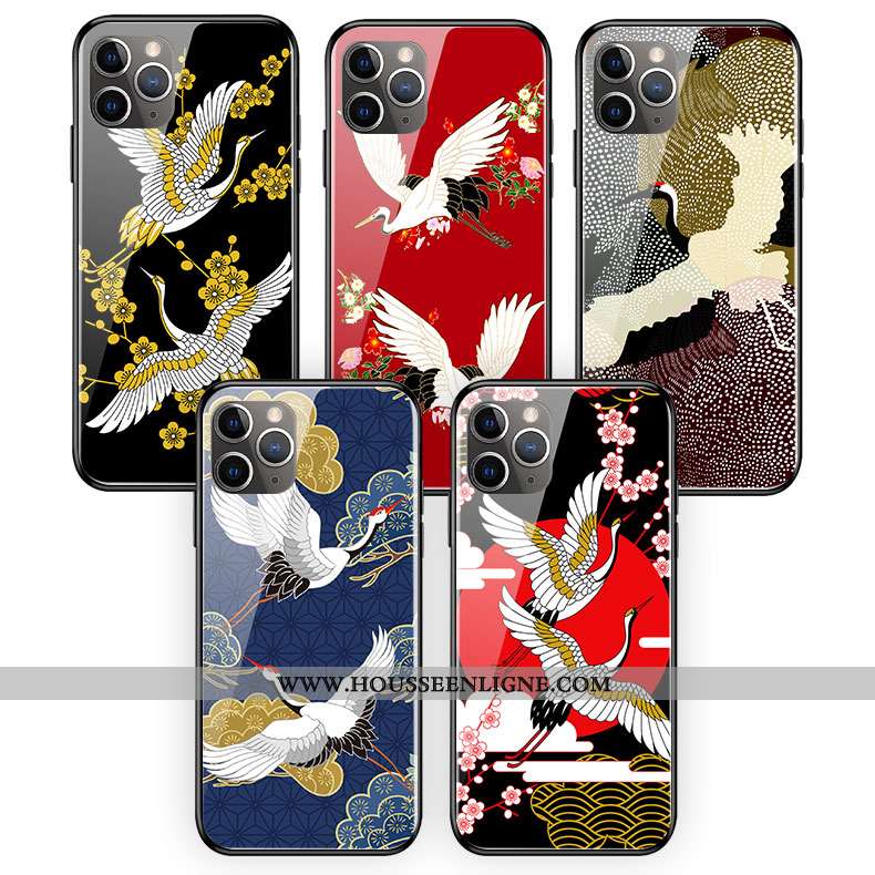 Étui iPhone 11 Pro Max Original Silicone Verre Bleu Personnalité Coque Art