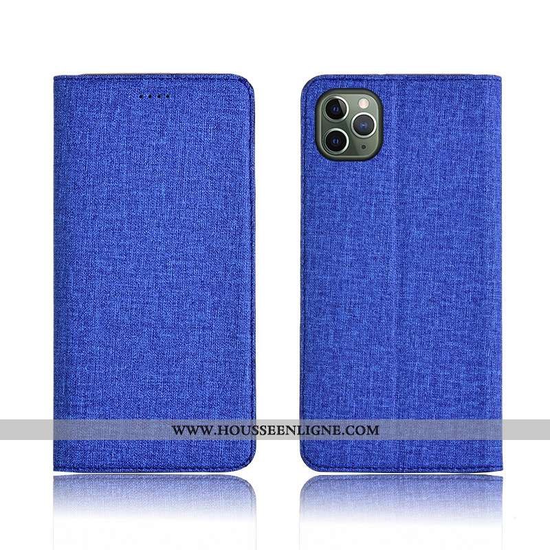 Étui iPhone 11 Pro Max Protection Cuir Téléphone Portable Lin Tout Compris Incassable Silicone Noir