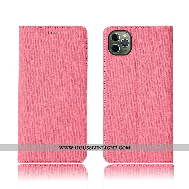 Étui iPhone 11 Pro Max Protection Cuir Téléphone Portable Lin Tout Compris Incassable Silicone Noir
