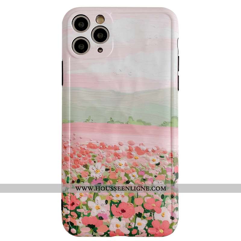 Étui iPhone 11 Pro Max Protection Personnalité Peinte À La Main Clair Téléphone Portable Fleur Créat
