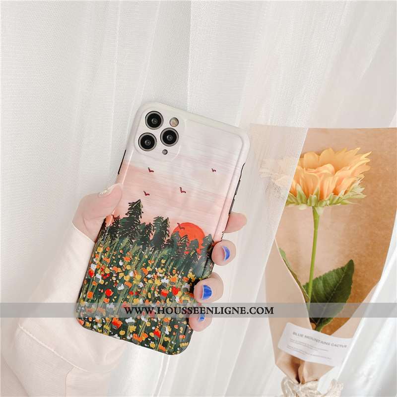 Étui iPhone 11 Pro Max Protection Personnalité Peinte À La Main Clair Téléphone Portable Fleur Créat