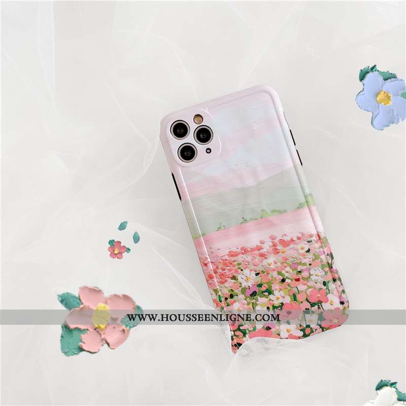 Étui iPhone 11 Pro Max Protection Personnalité Peinte À La Main Clair Téléphone Portable Fleur Créat