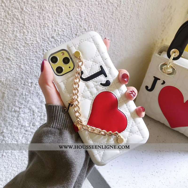 Étui iPhone 11 Pro Max Protection Tendance Cuir Coque Europe Vent Téléphone Portable Blanche