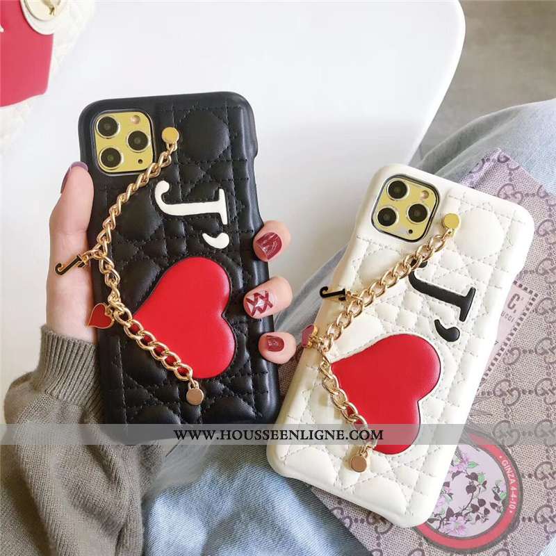 Étui iPhone 11 Pro Max Protection Tendance Cuir Coque Europe Vent Téléphone Portable Blanche