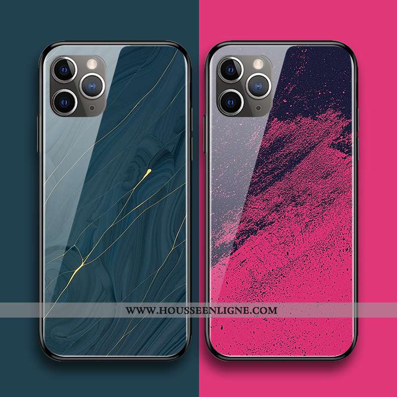Étui iPhone 11 Pro Max Silicone Protection Bleu Simple Verre Coque Vent