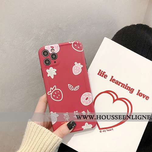 Étui iPhone 11 Pro Max Silicone Protection Dessin Animé Créatif Rouge Fluide Doux Ultra