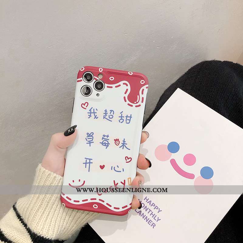 Étui iPhone 11 Pro Max Silicone Protection Dessin Animé Créatif Rouge Fluide Doux Ultra