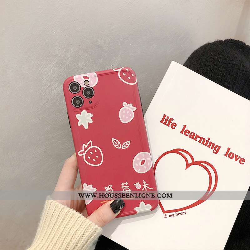 Étui iPhone 11 Pro Max Silicone Protection Dessin Animé Créatif Rouge Fluide Doux Ultra