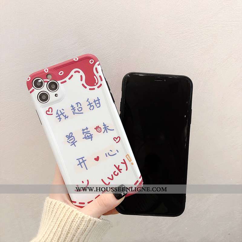 Étui iPhone 11 Pro Max Silicone Protection Dessin Animé Créatif Rouge Fluide Doux Ultra