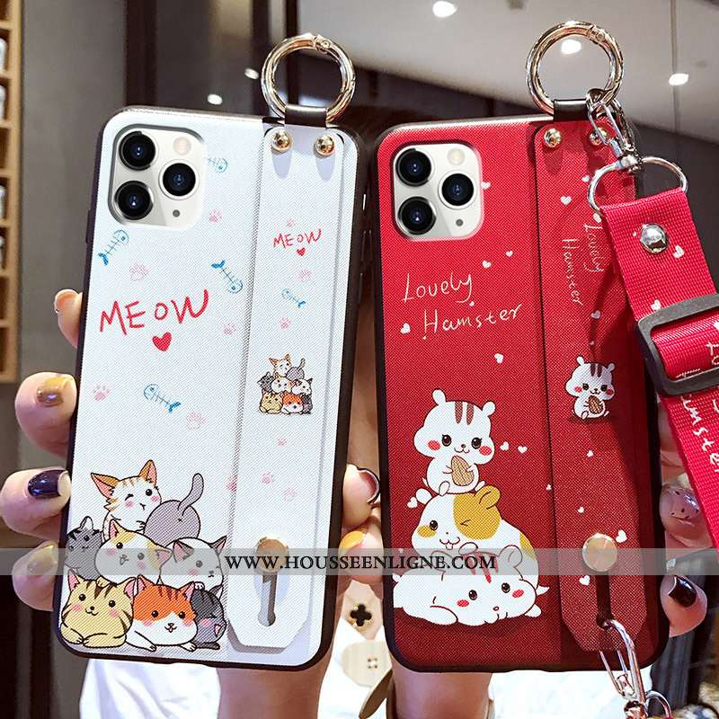 Étui iPhone 11 Pro Max Ultra Tendance Légère Rouge Dessin Animé Téléphone Portable