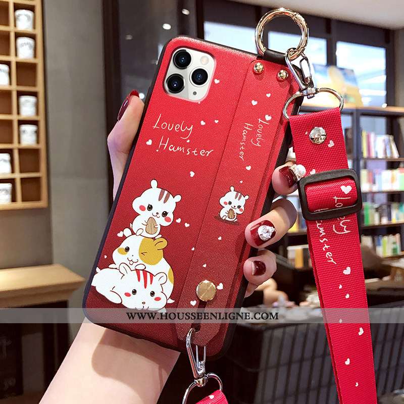 Étui iPhone 11 Pro Max Ultra Tendance Légère Rouge Dessin Animé Téléphone Portable