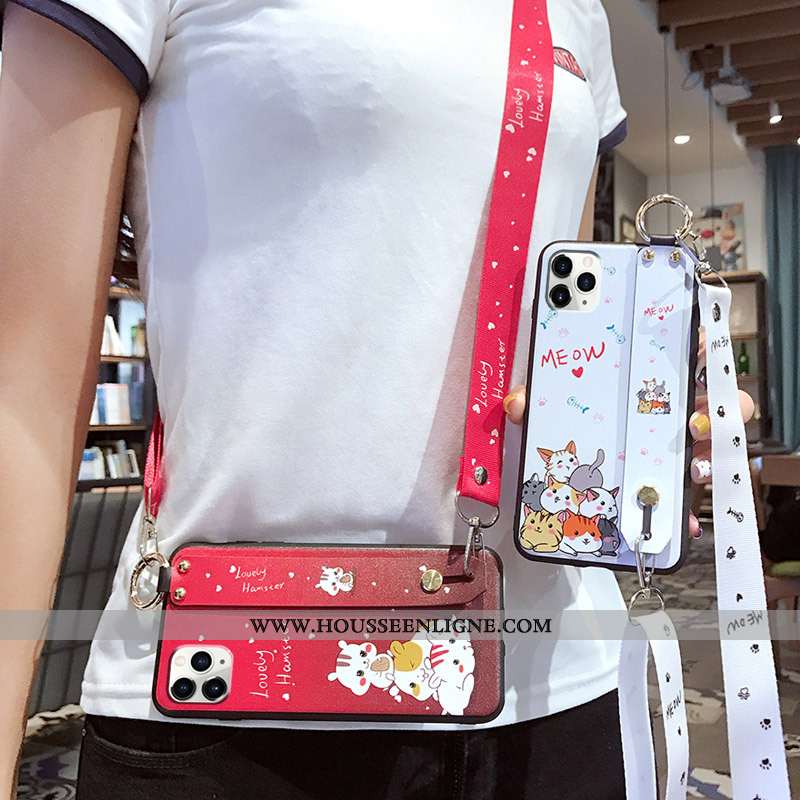 Étui iPhone 11 Pro Max Ultra Tendance Légère Rouge Dessin Animé Téléphone Portable