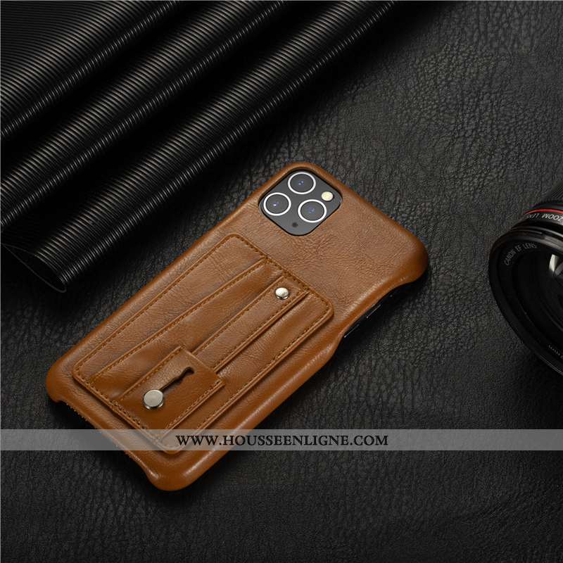 Étui iPhone 11 Pro Personnalité Cuir Véritable Support Incassable Qualité Téléphone Portable Coque M