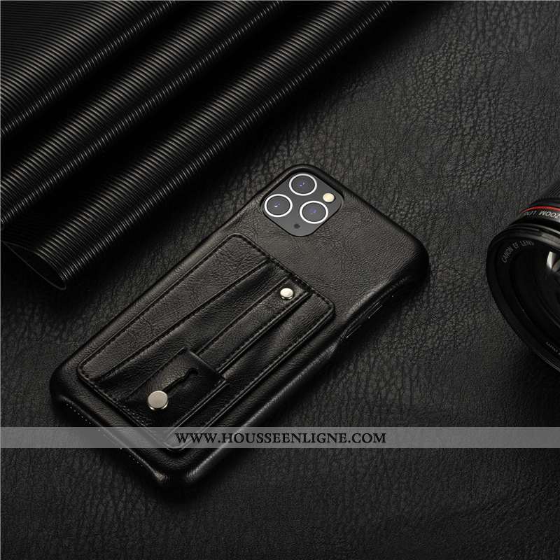 Étui iPhone 11 Pro Personnalité Cuir Véritable Support Incassable Qualité Téléphone Portable Coque M