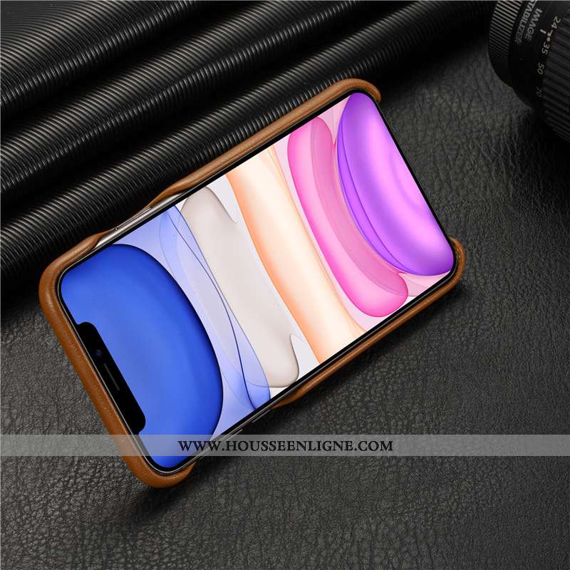 Étui iPhone 11 Pro Personnalité Cuir Véritable Support Incassable Qualité Téléphone Portable Coque M