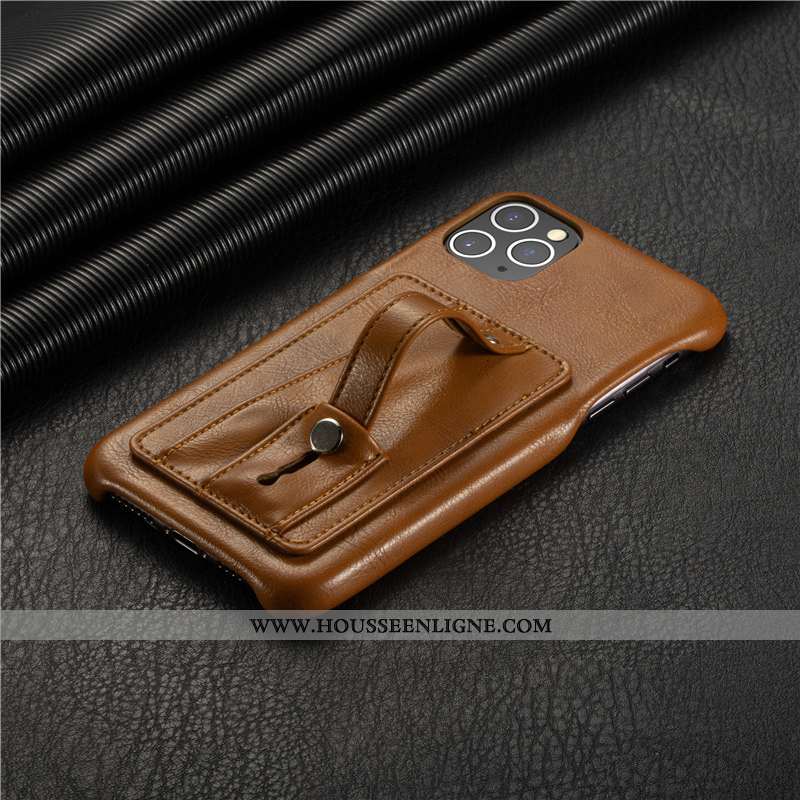 Étui iPhone 11 Pro Personnalité Cuir Véritable Support Incassable Qualité Téléphone Portable Coque M