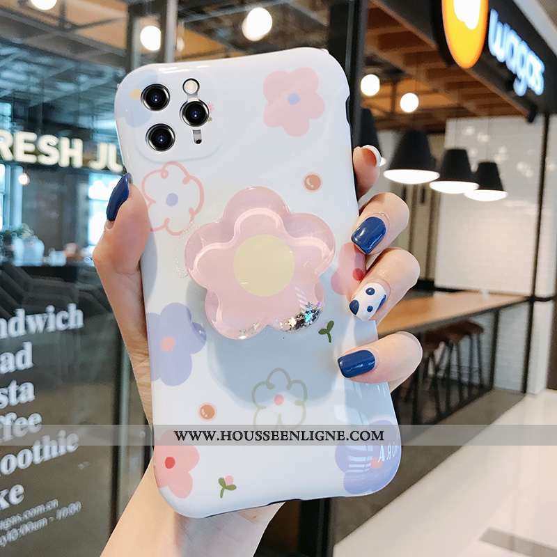 Étui iPhone 11 Pro Protection Tendance Support Tout Compris Fleurs Frais Rose