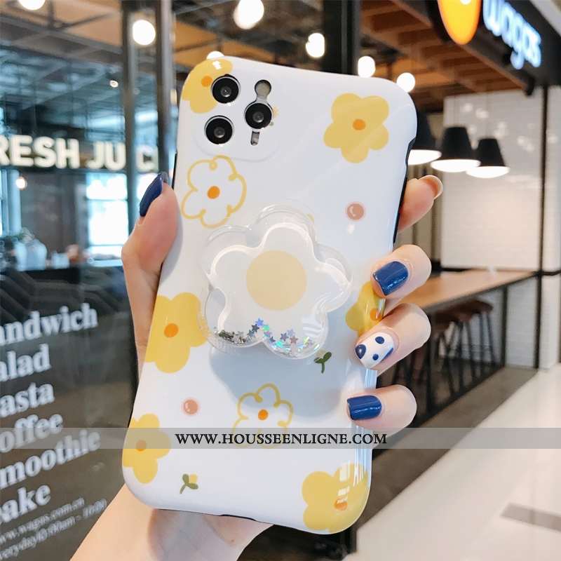 Étui iPhone 11 Pro Protection Tendance Support Tout Compris Fleurs Frais Rose