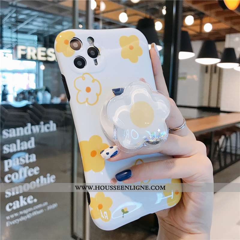 Étui iPhone 11 Pro Protection Tendance Support Tout Compris Fleurs Frais Rose