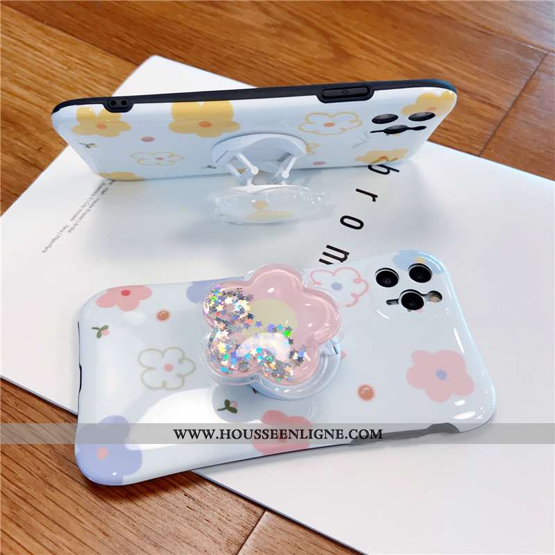 Étui iPhone 11 Pro Protection Tendance Support Tout Compris Fleurs Frais Rose