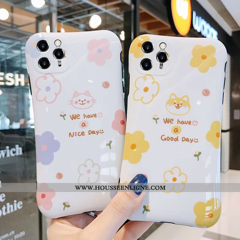 Étui iPhone 11 Pro Protection Tendance Support Tout Compris Fleurs Frais Rose