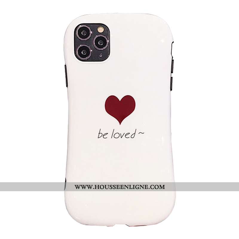 Étui iPhone 11 Pro Silicone Fluide Doux Amour Téléphone Portable Petit Incassable Blanche