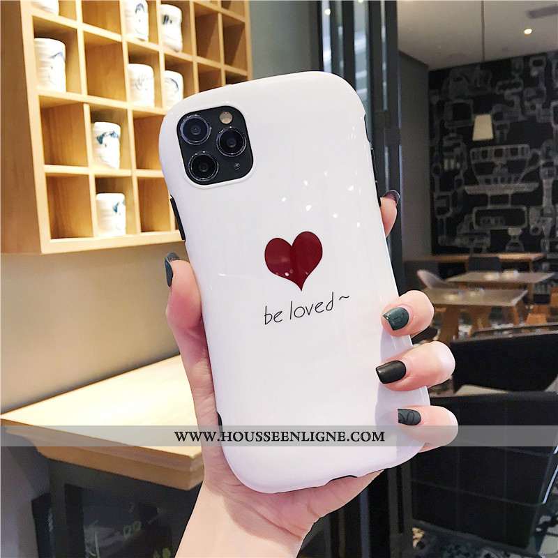 Étui iPhone 11 Pro Silicone Fluide Doux Amour Téléphone Portable Petit Incassable Blanche